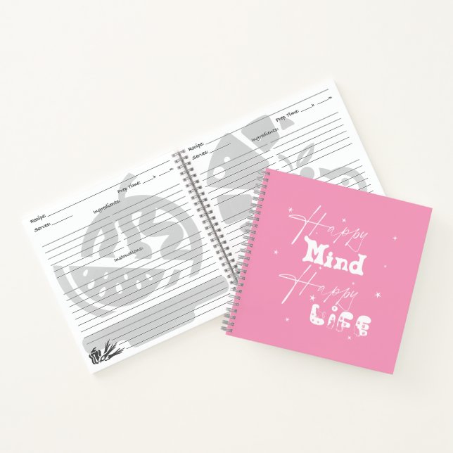 Happy Mind glückliches Leben Niedlich Notizbuch (Innenseite)