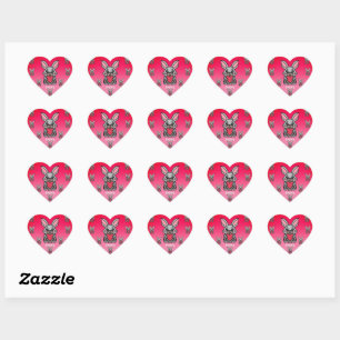 Happy Minimalistisch Bunny mit Herz Liebe Herz-Aufkleber
