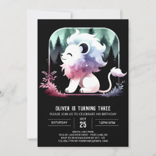 Happy Minimalistisch Lion Birthday Einladung