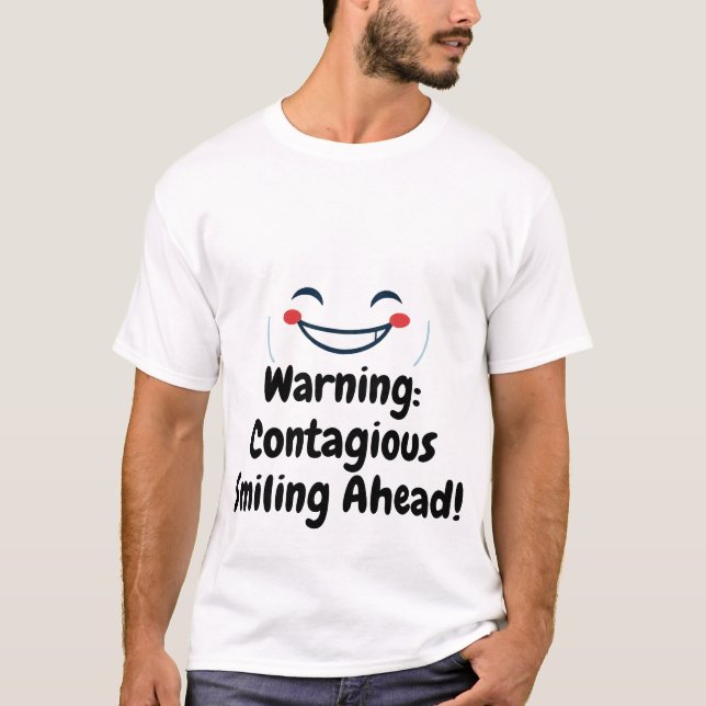 Happy Minimalistisch Smile T-Shirt (Vorderseite)