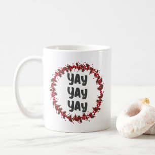 Happy Modern Christmas Wreath Wedding Day Yay Kaffeetasse
