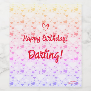 Happy Modern Hearts Customize Liebe Weinlabel Weinetikett