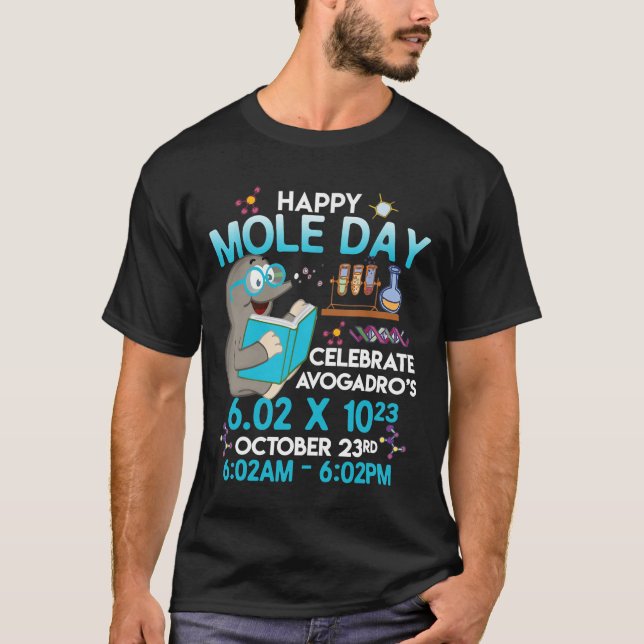 Happy Mole Day 23. Oktober Chemistry Teacher Stud T-Shirt (Vorderseite)