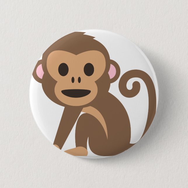 Happy Monkey Cartoon Button (Vorderseite)