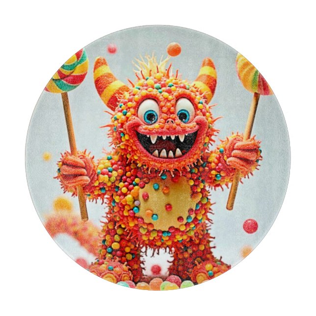Happy Monster Candy Delight Design Schneidebrett (Vorderseite)