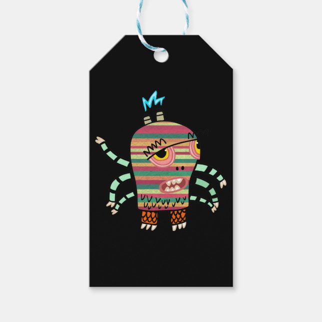 HAPPY MONSTER Geschenktag Geschenkanhänger (Vorderseite)