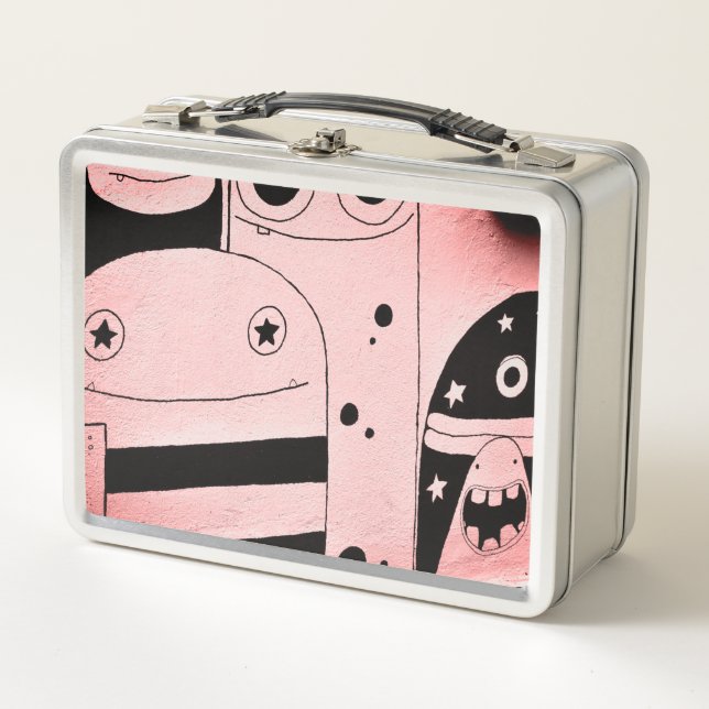 HAPPY MONSTER GRAFFITI DIY INITIAL Metal Lunchbox (Vorderseite)