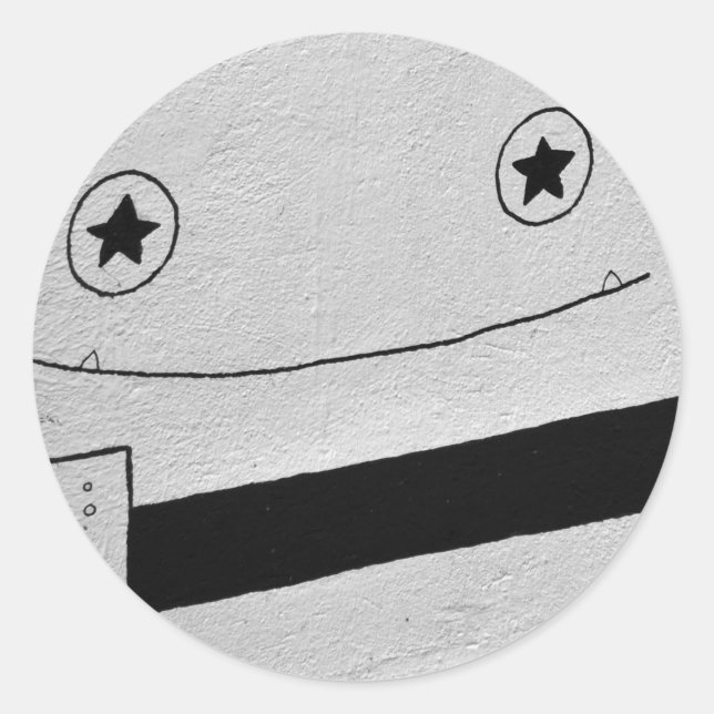 HAPPY MONSTER KUSTOMIZABLE-Aufkleber Runder Aufkleber (Vorderseite)