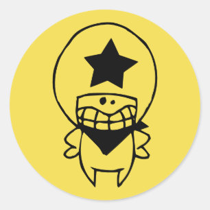 HAPPY MONSTER SHERIFF ROUND Sticker
