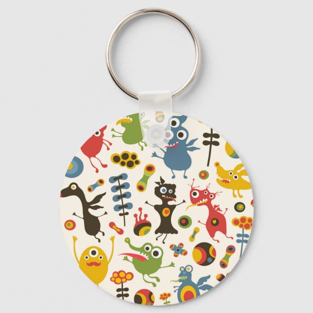 Happy Monsters Button Schlüsselanhänger (Vorderseite)