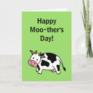Happy Moo-ther's Day Moo Cow mit rosa Udder Karte