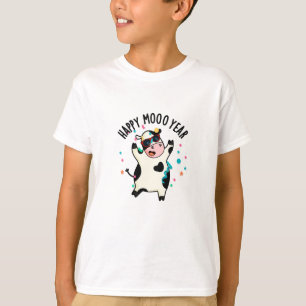 Happy Moo Year Funny Cow Puff T-Shirt