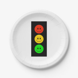 Happy Moody Stoplight Pappteller