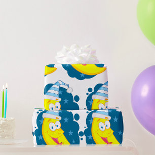 Happy Moon Face Geschenkpapier