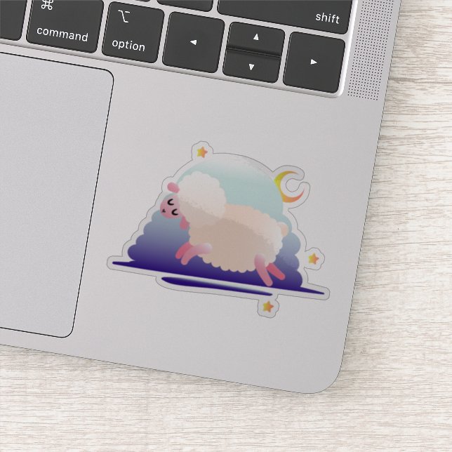 Happy Moon Sheep Aufkleber (Detail)