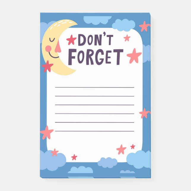 Happy Moon Sky Post-It Notes Klebezettel (Vorderseite)