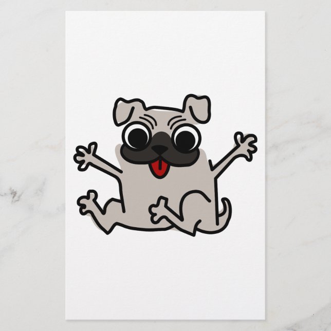 Happy Mops Briefpapier (Vorderseite)