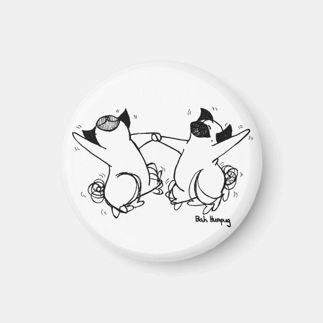 Happy Mops Dance Magnet (Vorne)