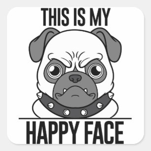 Happy Mops Sticker for Dog Lovers