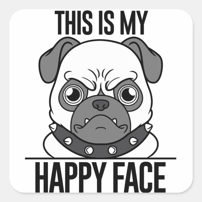 Happy Mops Sticker for Dog Lovers (Vorderseite)