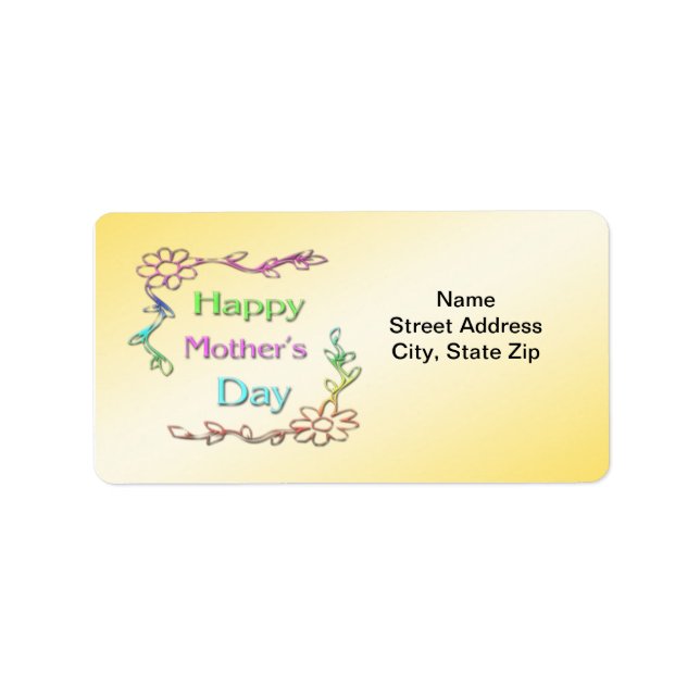 Happy Mother Day Address Label Adressaufkleber (Vorne)