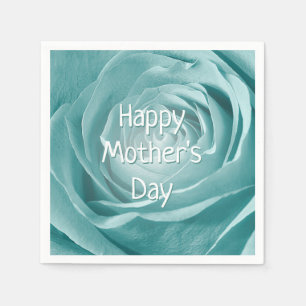 Happy Mother Day Aquamarine Rose Abstrakte Fotogra Serviette