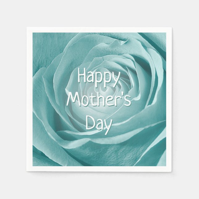 Happy Mother Day Aquamarine Rose Abstrakte Fotogra Serviette (Vorderseite)