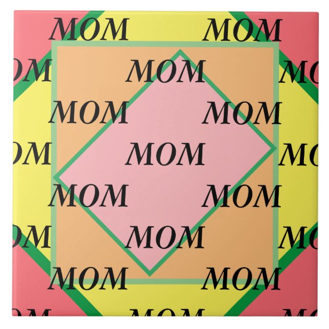 Happy Mother Day Art Deco Tile Fliese (Vorderseite)