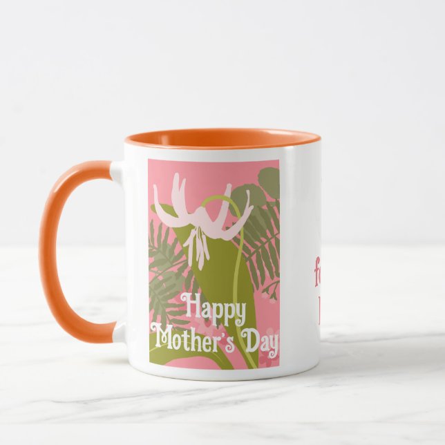 Happy Mother Day Blumenrosa Liebe Tasse (Links)