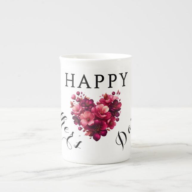 Happy Mother Day Bone China Tasse (Vorderseite)