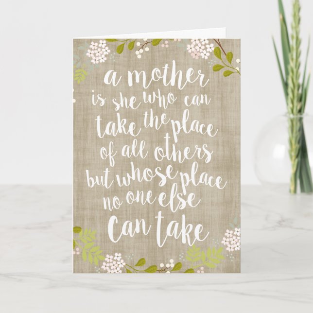 Happy Mother Day Burlap Garden Floral Card Karte (Vorderseite)