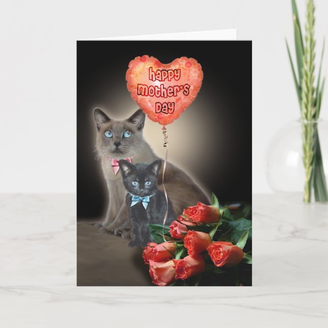 Happy Mother Day Cats Karte (Vorderseite)
