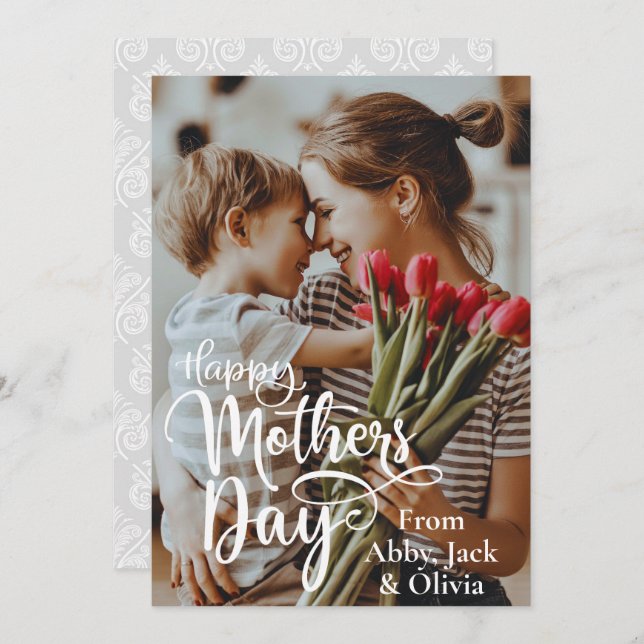 Happy Mother Day Custom Foto and Text Karte (Vorne/Hinten)