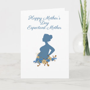 Happy Mother Day, Expectant Mother, Silhouette Karte