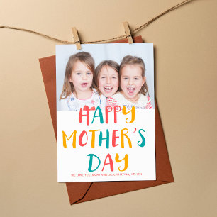 Happy Mother Day farbenfrohe moderne Drehbuch-Foto Karte
