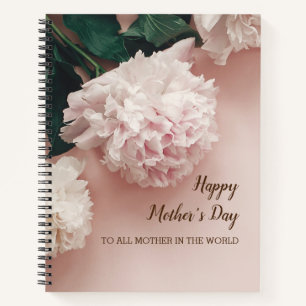 Happy Mother Day Floral 8.5" x 11" Spiral Notebook Notizbuch