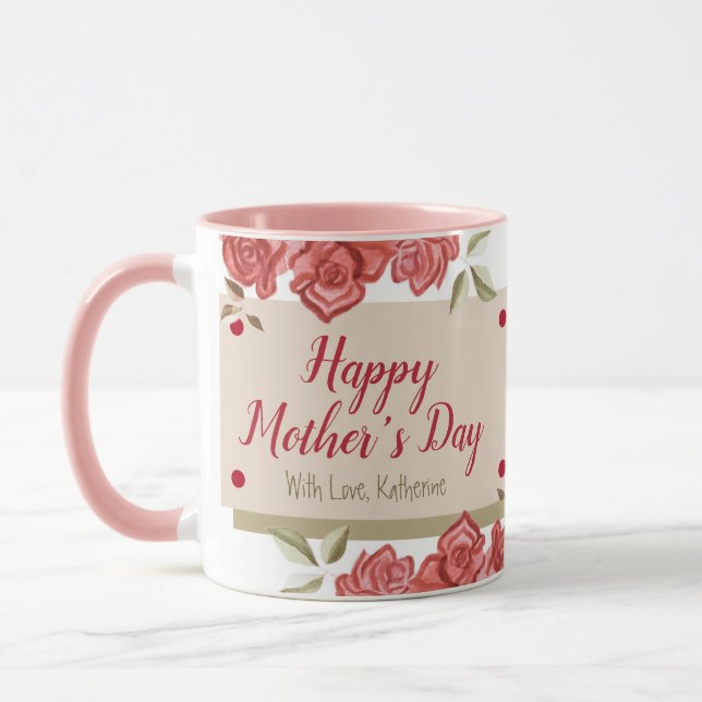 Happy Mother Day Floral Classic Rosa Roses Tasse (Links)