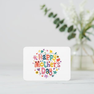 Happy Mother Day Floral Cool Stylish Lettering Mitteilungskarte