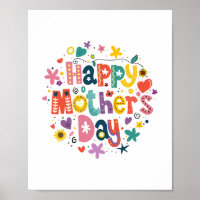 Happy Mother Day Floral Cool Stylish Lettering