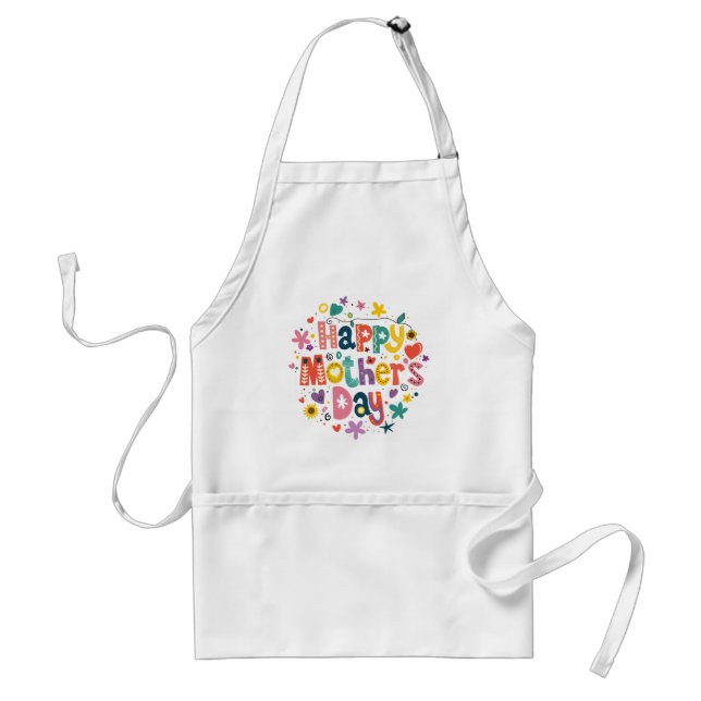 Happy Mother Day Floral Cool Stylish Lettering Schürze (Vorne)