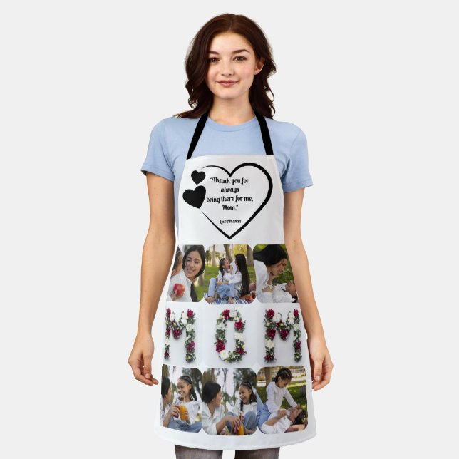 Happy Mother Day Floral Custom Foto Schürze (Getragen)