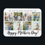 Happy Mother Day Foto Collage Custom White Magnet<br><div class="desc">Herzlichen Glückwunsch Muttertag Skript-Schriftart mit 8 Foto-Slots für die Familie zusammen mit einer benutzerdefinierten Nachricht für Ihre Nummer 1 Mama.</div>