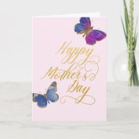 Happy Mother Day Hübsch Butterfly Gold Pink