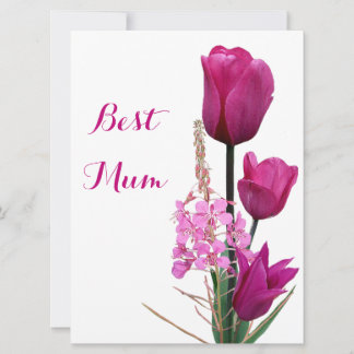 Happy Mother Day hübsche Rosa Tulpen Liebe Feiertagskarte