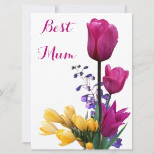 Happy Mother Day hübsche Rosa Tulpen Liebe Feiertagskarte