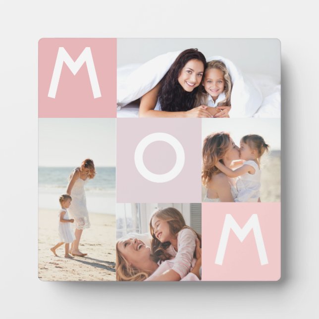 Happy Mother Day Mama Modernes Multi Foto Grid Fotoplatte (Vorderseite)