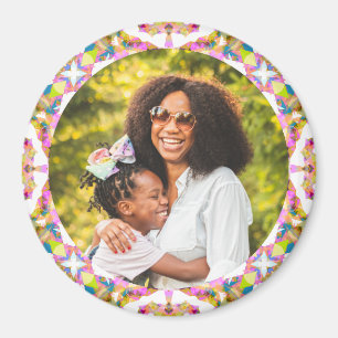 Happy Mother Day Mama Mommy Pink Green Gift Foto Magnet