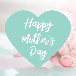 Happy Mother Day Mama Niedliche Liebe Herzminze Gr Herz-Aufkleber