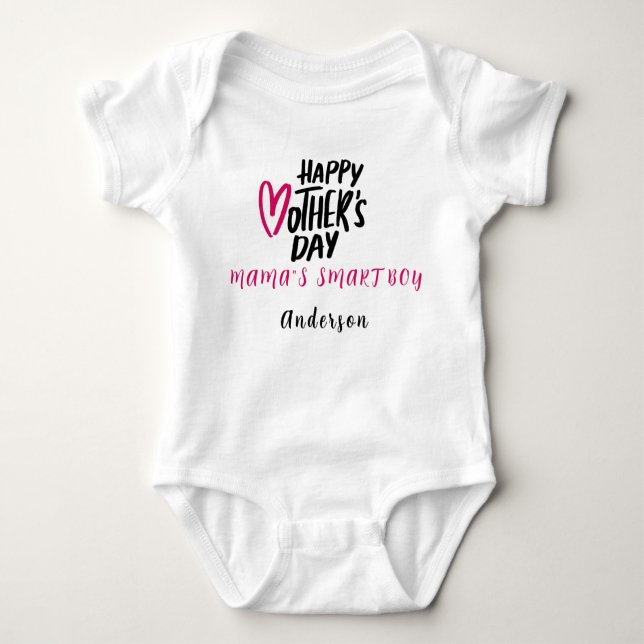 Happy Mother Day Personalisiert Name Niedlich Mord Baby Strampler (Vorderseite)