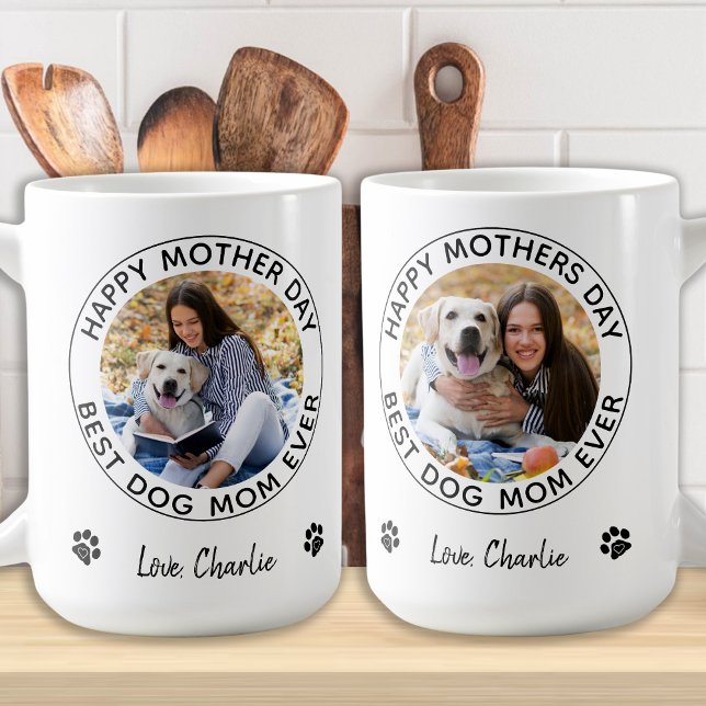 Happy Mother Day Personalisiert Pet Foto Hund Mama Kaffeetasse (Von Creator hochgeladen)